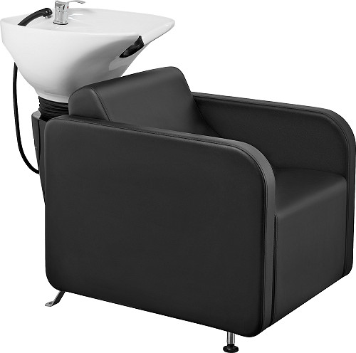  Hairway Backwash "Kubus", Seat black, washbasin white 