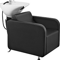Hairway Backwash "Kubus", Seat black, washbasin white